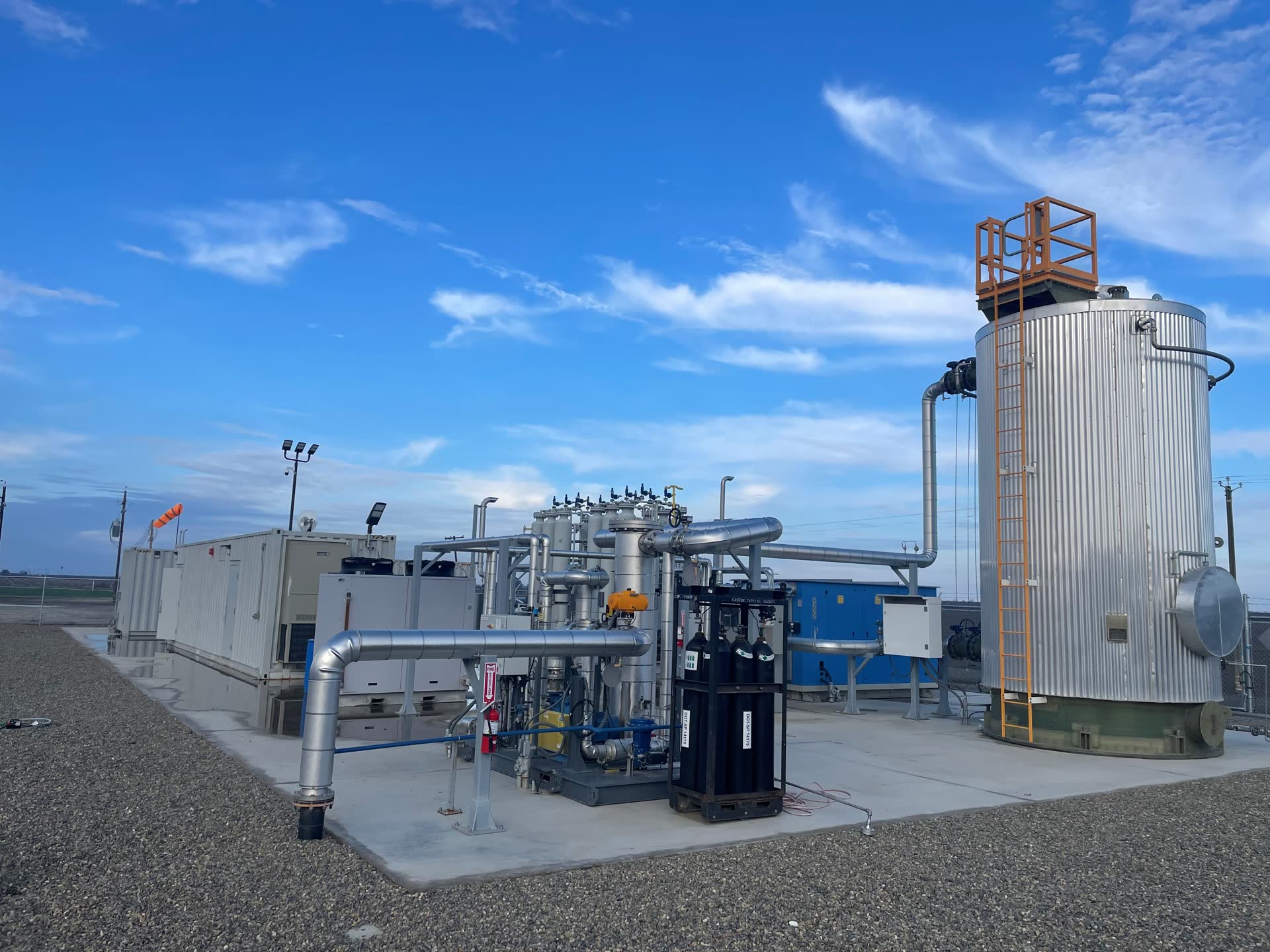 Gas cleanup equipment on site.